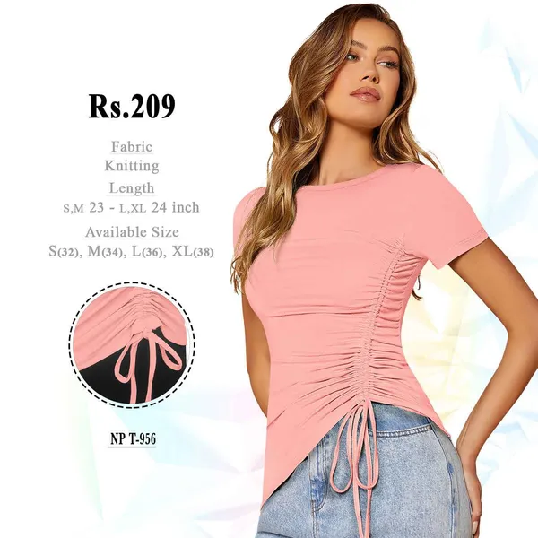 Pink_Knitted_Ruched_Top_for_Women