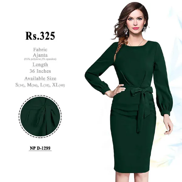 Green_Polyester_Bodycon_Dress_for_Women