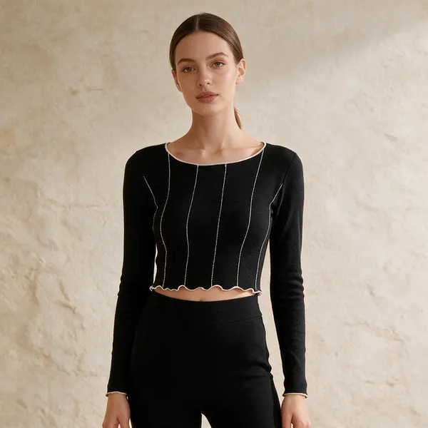 Black_Knit_Slim_Fit_Striped_Crop_Top_For_Women_-_Pack_of_2
