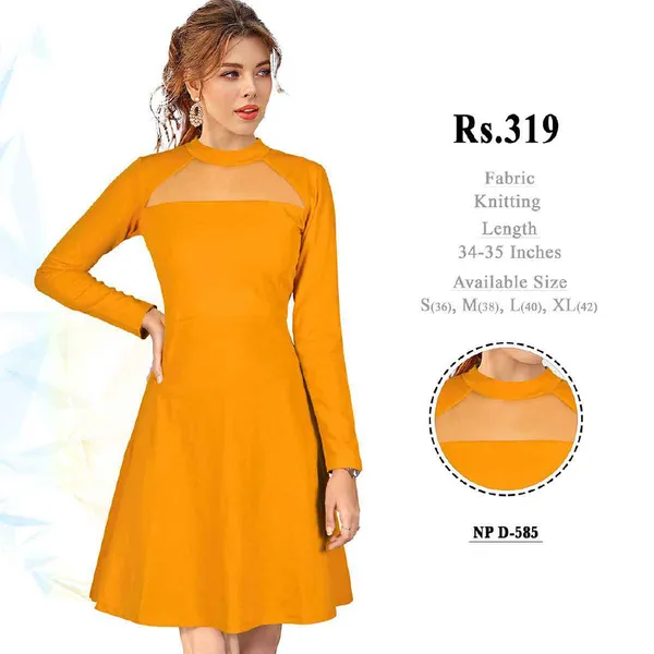 Orange_Knitted_Fit_And_Flare_Dress_For_Women