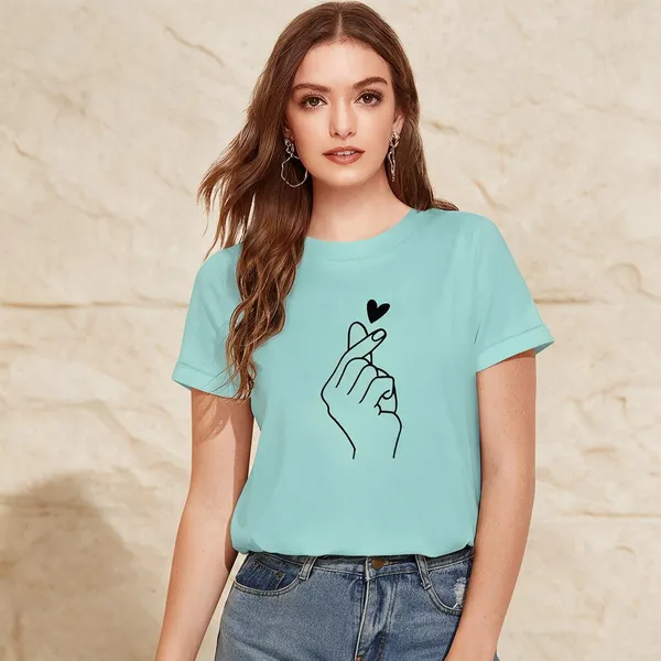 Turquoise_Cotton_Regular_Fit_T-Shirt_For_Women_-_Pack_of_2