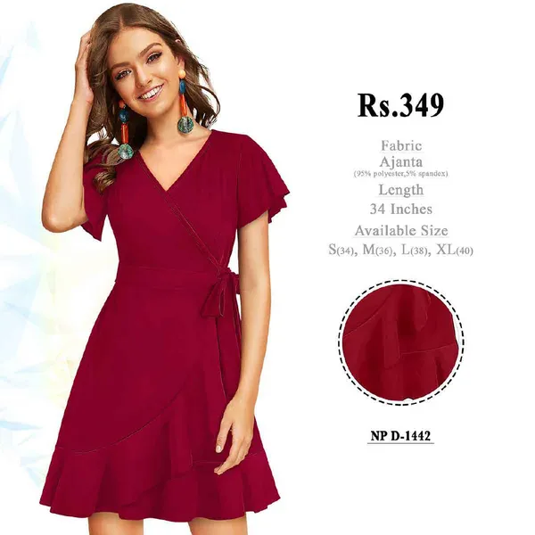 Burgundy_Ajanta_Wrap_Dress_for_Women