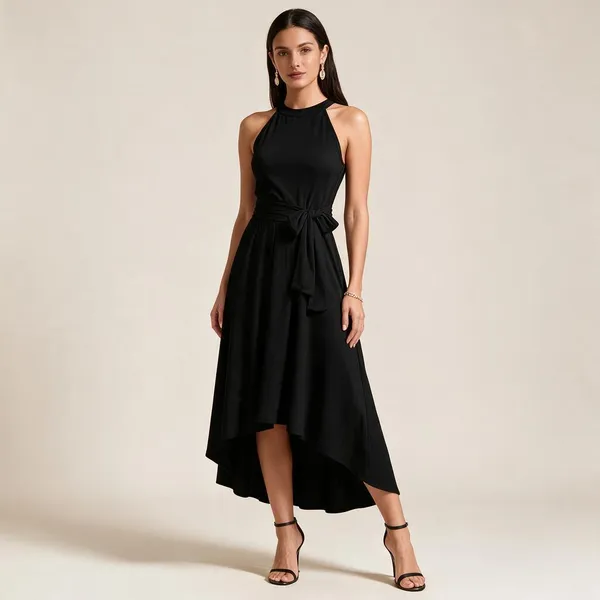 Black_Knitted_Sleeveless_High_Low_Maxi_Dress_For_Women