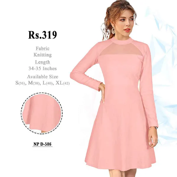 Pink_Knitted_A-Line_Dress_for_Women