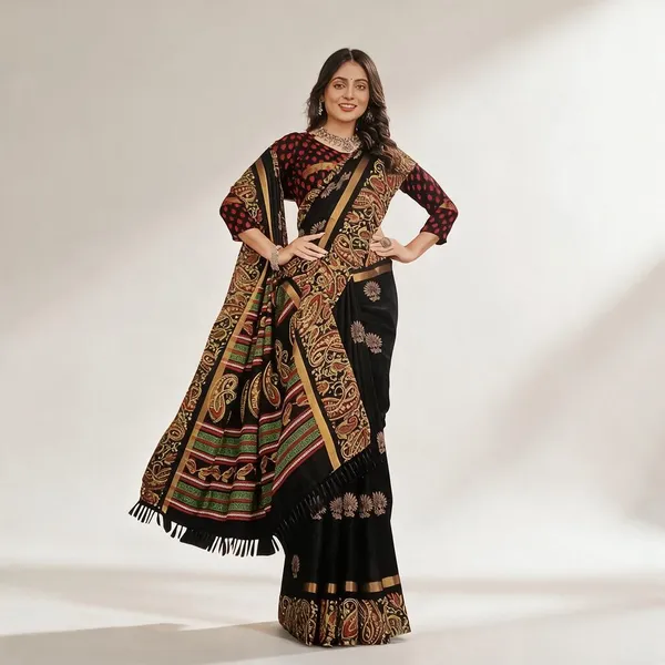 Black_Semi_Silk_Paisley_Printed_Ethnic_Saree_For_Women