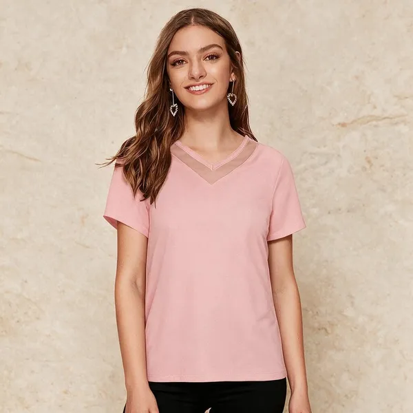 Pink_Knitted_Regular_Fit_V-Neck_Top_For_Women_-_Pack_of_2