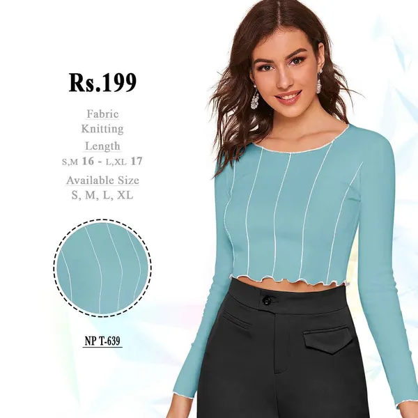 Blue_Knit_Cropped_Top_for_Women