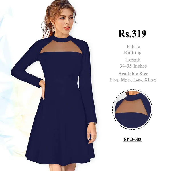 Navy_Knit_Fit_And_Flare_Dress_for_Women