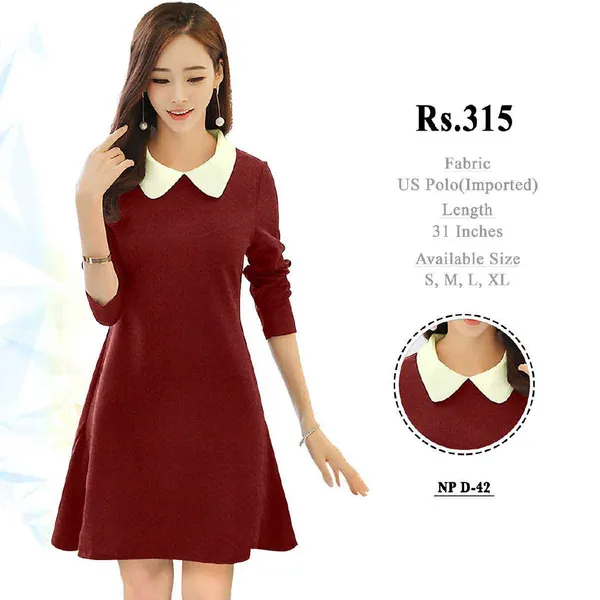 Maroon_Imported_A-Line_Dress_for_Women