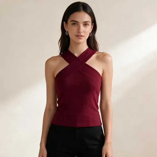 Maroon_Knitted_Halter_Neck_Crop_Top_For_Women_-_Pack_of_2