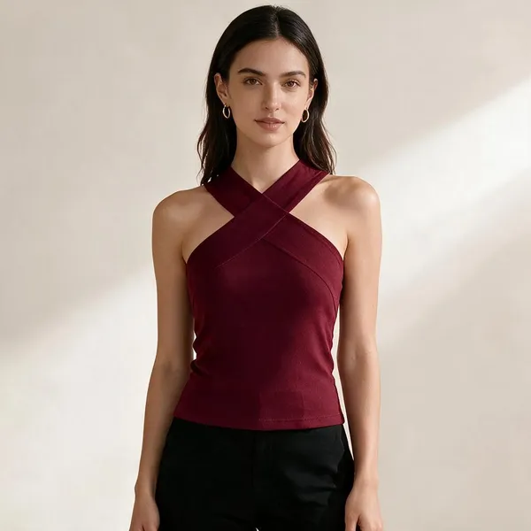 Maroon_Knitted_Halter_Neck_Crop_Top_For_Women_-_Pack_of_2