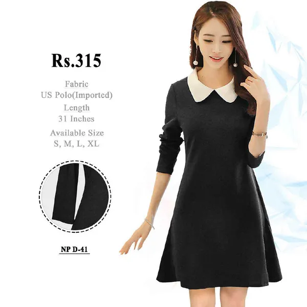 Black_US_Polo_A-Line_Dress_for_Women