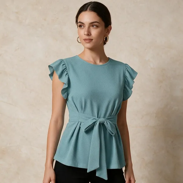 Blue_Knit_Peplum_Crop_Top_For_Women_-_Pack_of_2