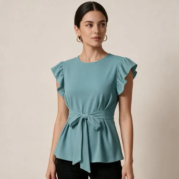 Blue_Knit_Peplum_Crop_Top_For_Women_-_Pack_of_2