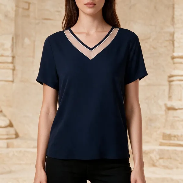 Navy_Knitted_Regular_Fit_V-Neck_Top_For_Women_-_Pack_of_2
