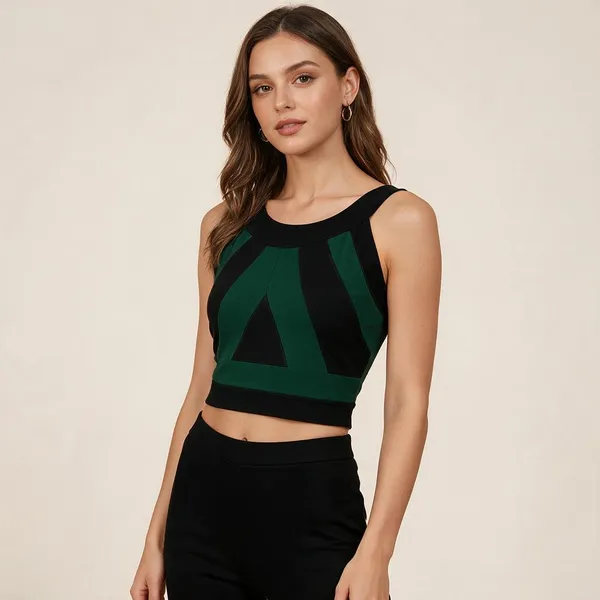 Black_Green_Knitted_Color_Block_Sleeveless_Crop_Top_For_Women_-_Pack_of_2