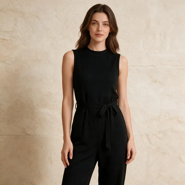 Black_Polyester_Sleeveless_Jumpsuit_For_Women