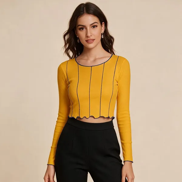 Yellow_Knit_Slim_Fit_Striped_Crop_Top_For_Women_-_Pack_of_2