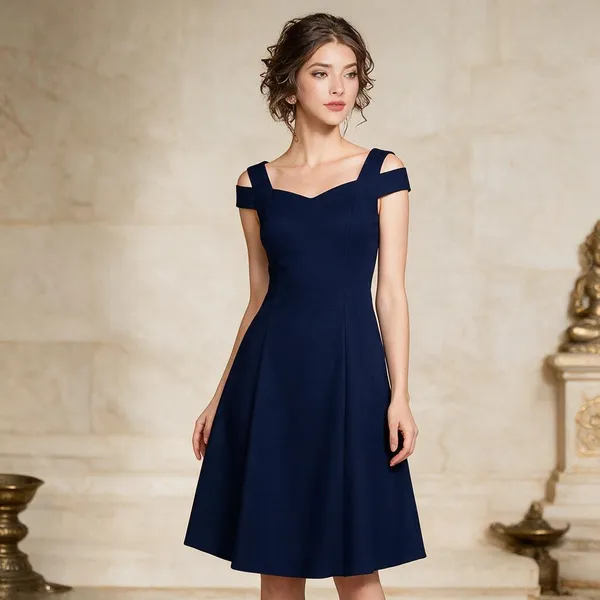 Navy_Blue_Polyester_Cut_Out_Fit_And_Flare_Dress_For_Women