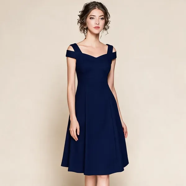 Navy_Blue_Polyester_Cut_Out_Fit_And_Flare_Dress_For_Women