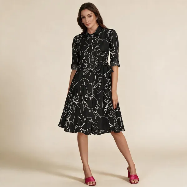 Black_Cotton_Printed_Shirt_Dress_For_Women