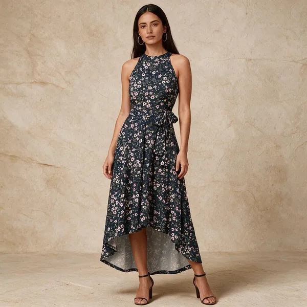 Navy_Knitted_Floral_A-Line_Maxi_Dress_For_Women