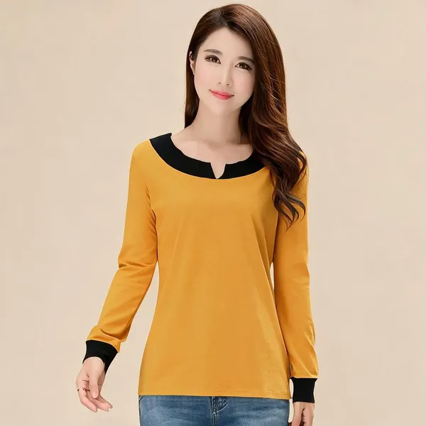 Orange_Knitted_Regular_Fit_Long_Sleeve_Top_For_Women