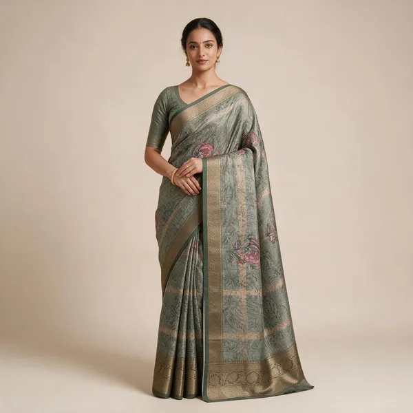 Grey_Semi_Silk_Floral_Print_Saree_For_Women