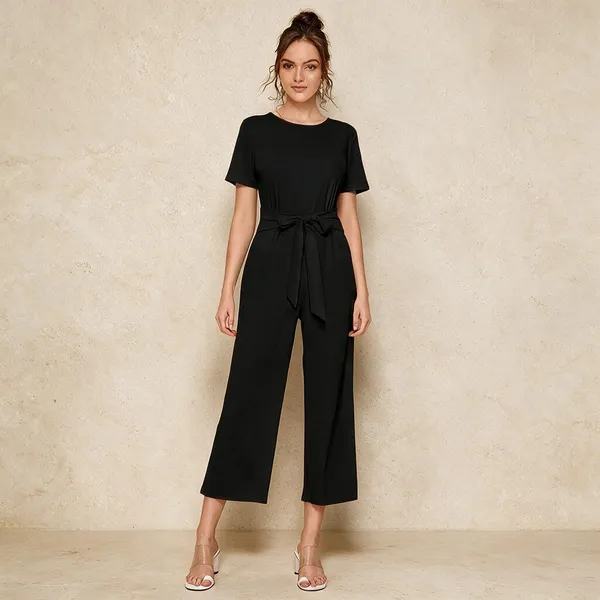 Black_Polyester_Wide_Leg_Jumpsuit_For_Women