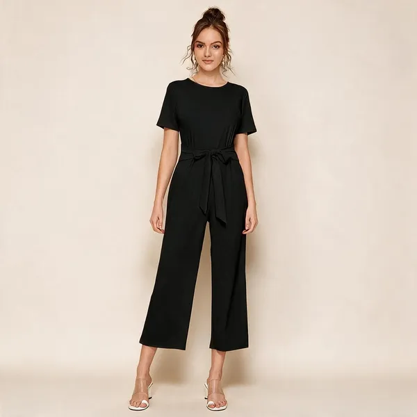Black_Polyester_Wide_Leg_Jumpsuit_For_Women