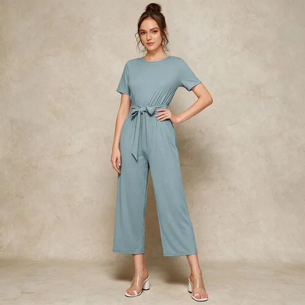 Blue_Polyester_Relaxed_Fit_Wide_Leg_Jumpsuit_For_Women