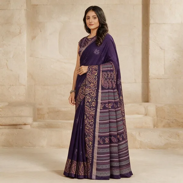 Purple_Semi_Silk_Paisley_Printed_Saree_For_Women