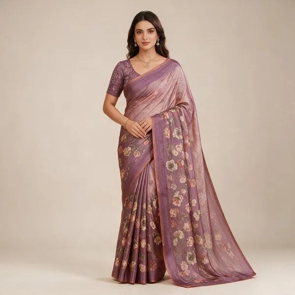 Mauve_Semi_Silk_Floral_Print_Saree_For_Women