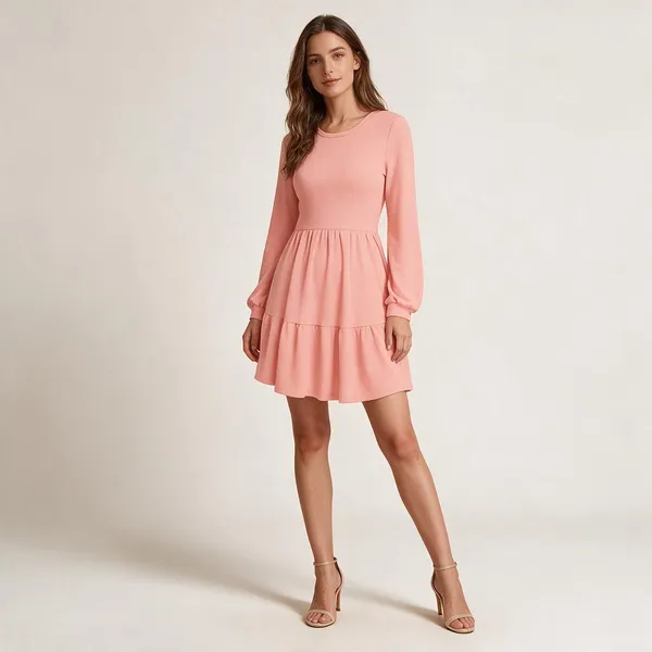 Pink_Polyester_Tiered_Dress_For_Women_-_Pack_of_2