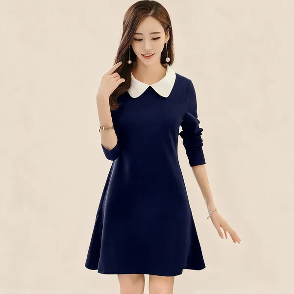 Navy_Blue_Polyester_A-Line_Dress_For_Women