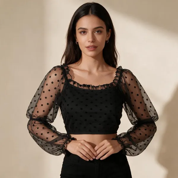 Black_Knitted_Puff_Sleeve_Crop_Top_For_Women_-_Pack_of_2