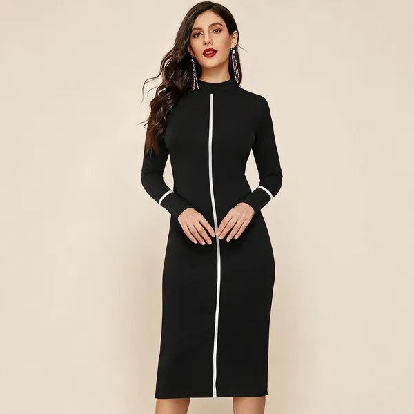 Black_Polyester_Bodycon_Dress_For_Women