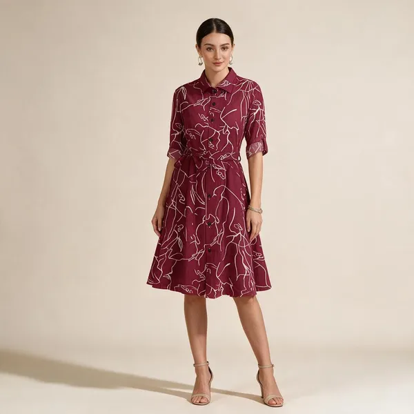 Maroon_Cotton_Printed_A-Line_Dress_For_Women