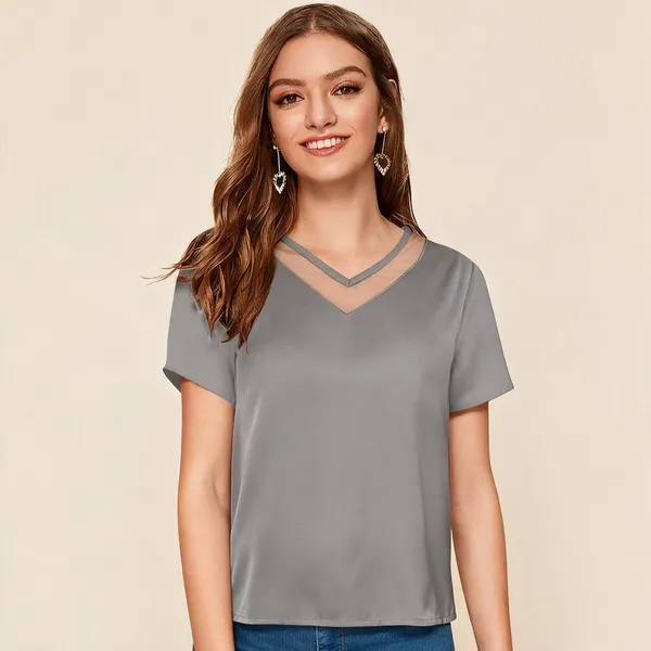 Grey_Knitted_Regular_Fit_V-Neck_Top_For_Women_-_Pack_of_2
