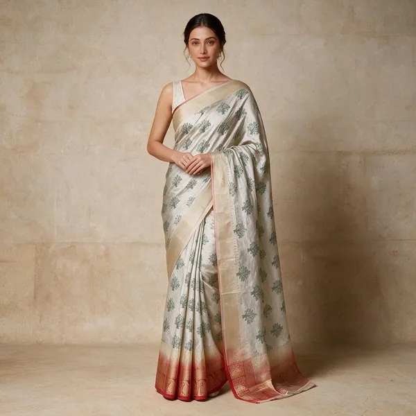 Cream_Semi_Silk_Tree_Print_Saree_For_Women