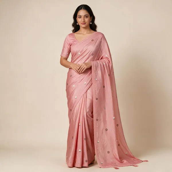 Pink_Semi_Silk_Embellished_Saree_For_Women