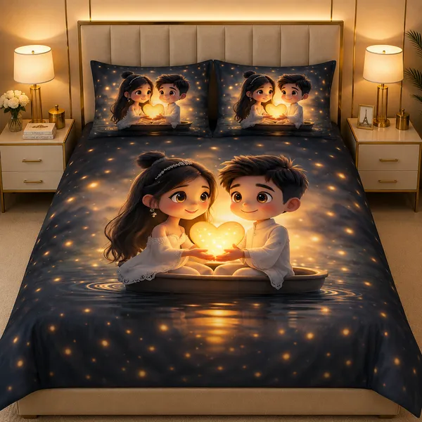Romantic_Couple_Print_Bedsheet_Set_With_Pillow_Covers