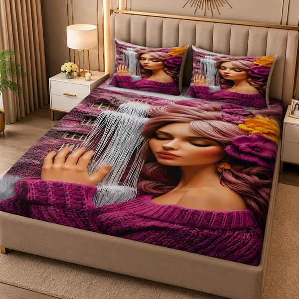 Fabric_Modern_Portrait_Print_Double_Bedsheet_Set