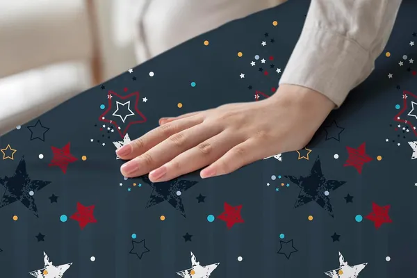 Navy_Printed_Star_Pattern_Bedsheet