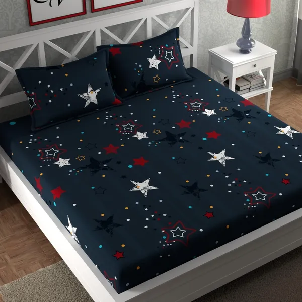 Navy_Blue_Star_Print_Unstitched_Fabric