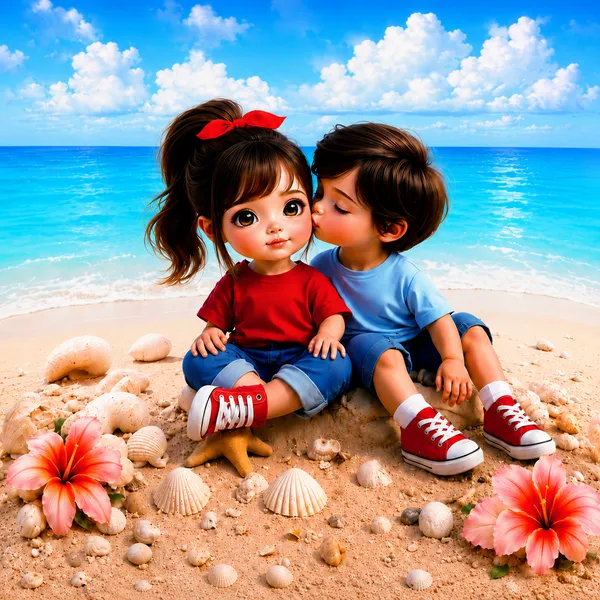 Beach_Theme_Cartoon_Print_Bedsheet_Set