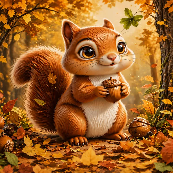Autumn_Squirrel_Printed_King_Size_Bedsheet_Set