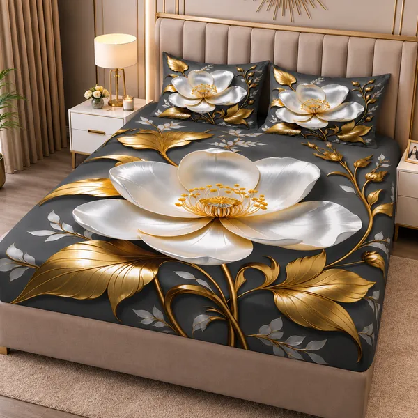 Floral_Print_King_Size_Bedsheet_Set