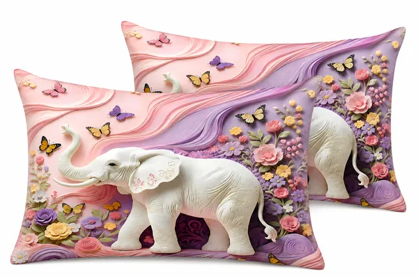 Elephant_Floral_Print_Bedsheet_Set_With_Pillow_Covers