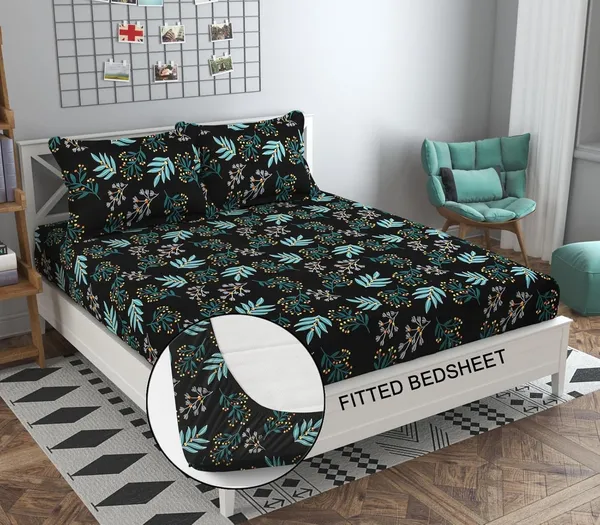 Fabric_Floral_Print_Quilted_Mattress_Protector